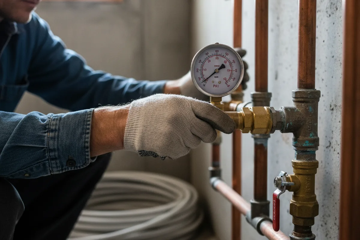 Pressure testing a repaired line during Water Line Repair in Springboro